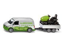 Volkswagen T6 met trailer en grasmaaier